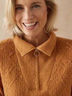 Hot Pull col montant zippé Femme Pull