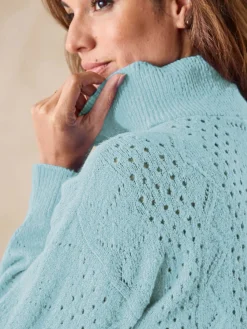 Online Pull col montant zippé Femme Pull