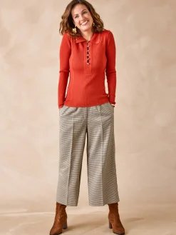 Outlet Pull col polo 50% laine mérinos Femme Pull