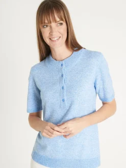 Online Pull col tunisien en maille chinée Femme Pull