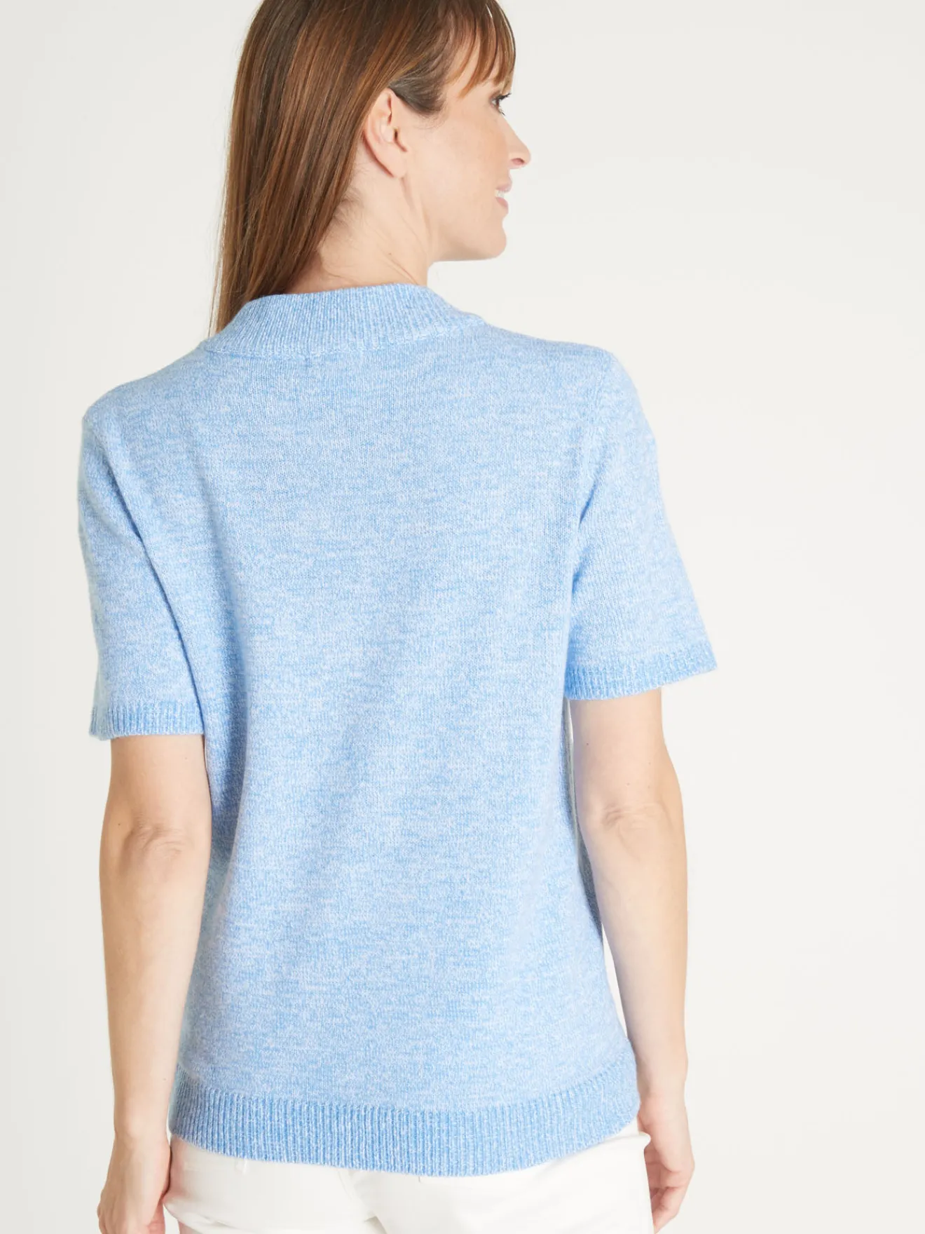 Online Pull col tunisien en maille chinée Femme Pull