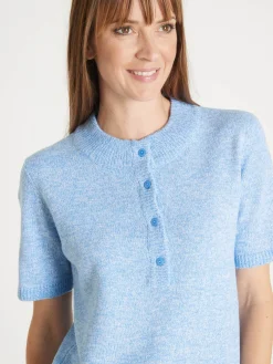 Online Pull col tunisien en maille chinée Femme Pull