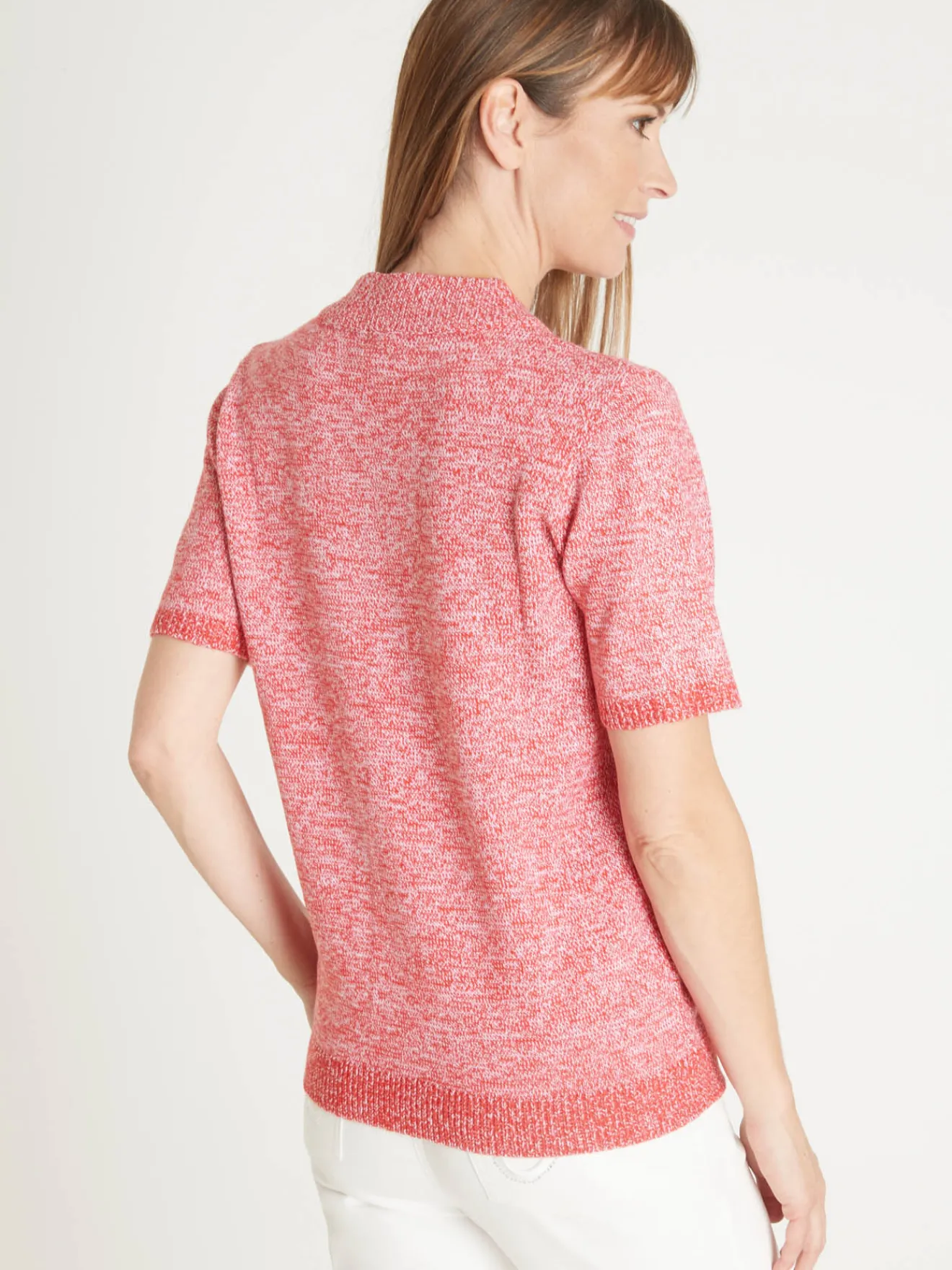 Best Pull col tunisien en maille chinée Femme Pull