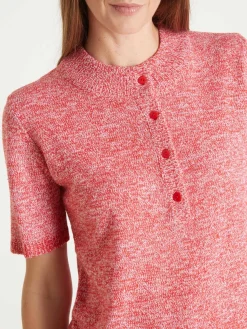 Best Pull col tunisien en maille chinée Femme Pull