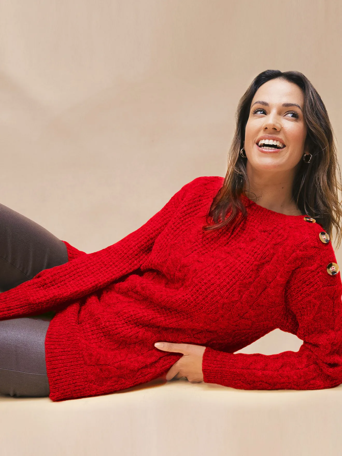 Clearance Pull en maille fantaisie col rond Femme Pull