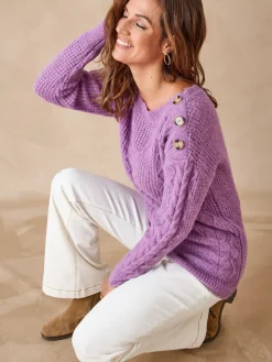 Best Pull en maille fantaisie col rond Femme Pull