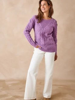 Best Pull en maille fantaisie col rond Femme Pull