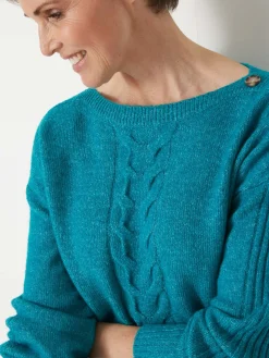 Discount Pull encolure bateau en jersey envers Femme Pull