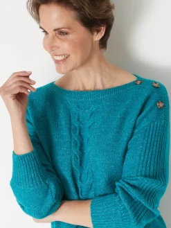 Discount Pull encolure bateau en jersey envers Femme Pull