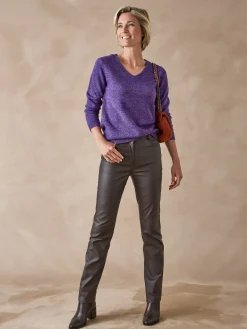 New Pull encolure V manches longues Femme Pull