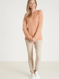 Hot Pull fantaisie avec laine et alpaga Femme Pull