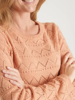 Hot Pull fantaisie avec laine et alpaga Femme Pull