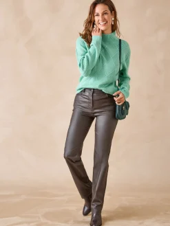 Best Pull géométrique col montant Femme Pull