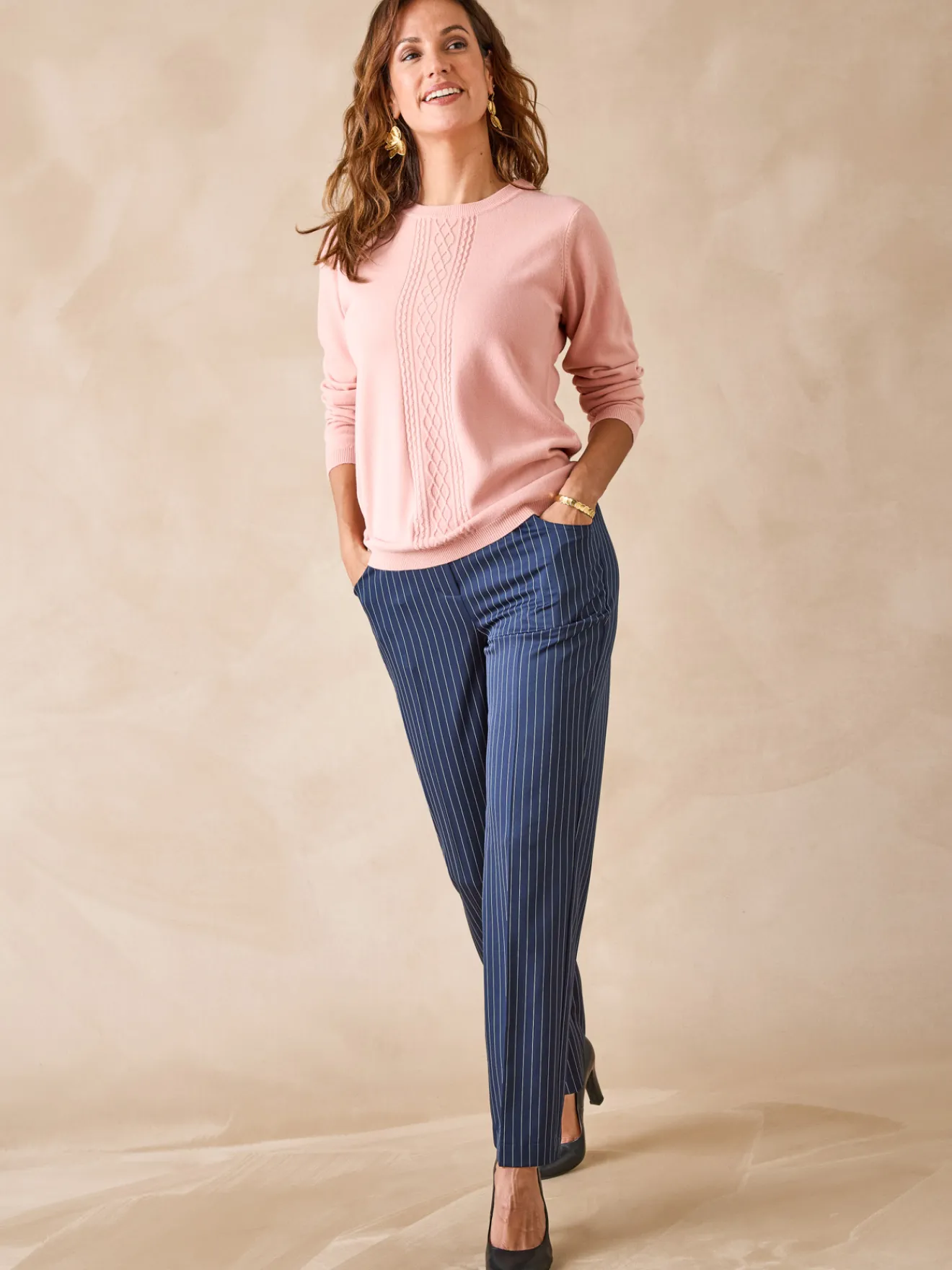 Hot Pull jeux de mailles et torsades Femme Pull