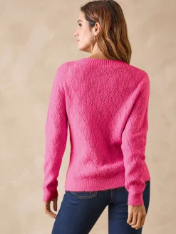 Pull maille fantaisie encolure ronde Femme Pull