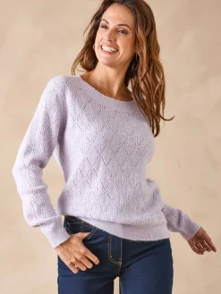 Discount Pull maille fantaisie encolure ronde Femme Pull