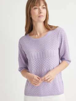 Clearance Pull manches au coude Femme Pull