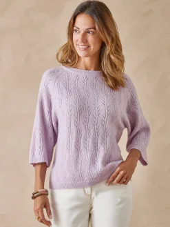 Outlet Pull manches au coude avec laine Femme Pull