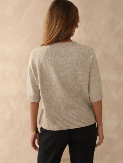 Sale Pull manches courtes avec laine Femme Pull