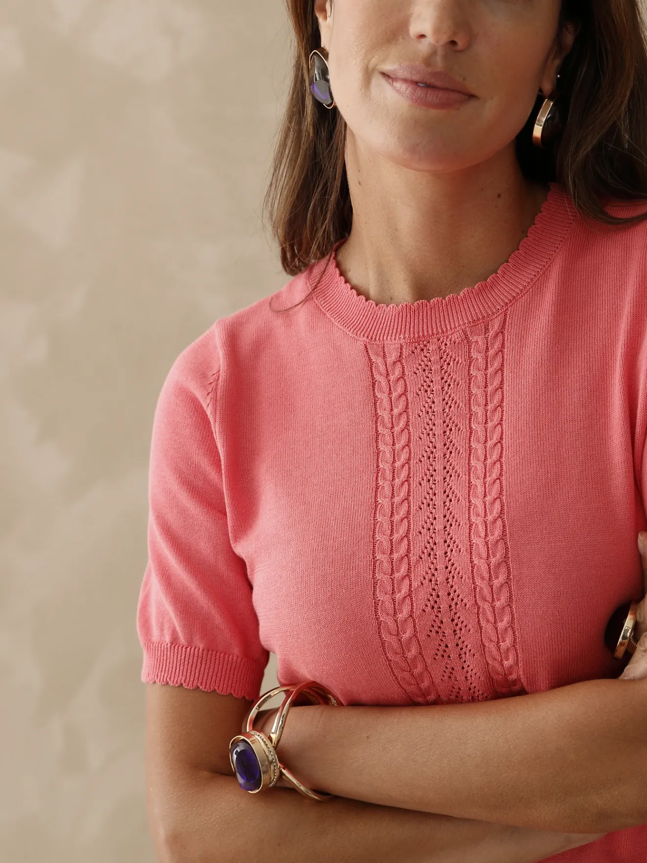 Best Pull manches courtes finition écailles Femme Pull