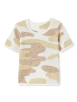 Best Pull manches courtes jacquard intarsia Femme Pull