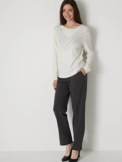 Discount Pull point fantaisie détails rivets Femme Pull