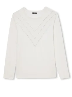 Discount Pull point fantaisie détails rivets Femme Pull