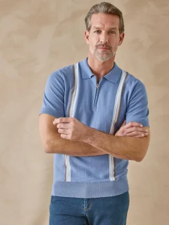 Clearance Pull polo zippé Homme Pull, Sweat