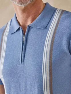 Clearance Pull polo zippé Homme Pull, Sweat