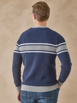 Clearance Pull rayé en maille fantaisie Homme Pull, Sweat