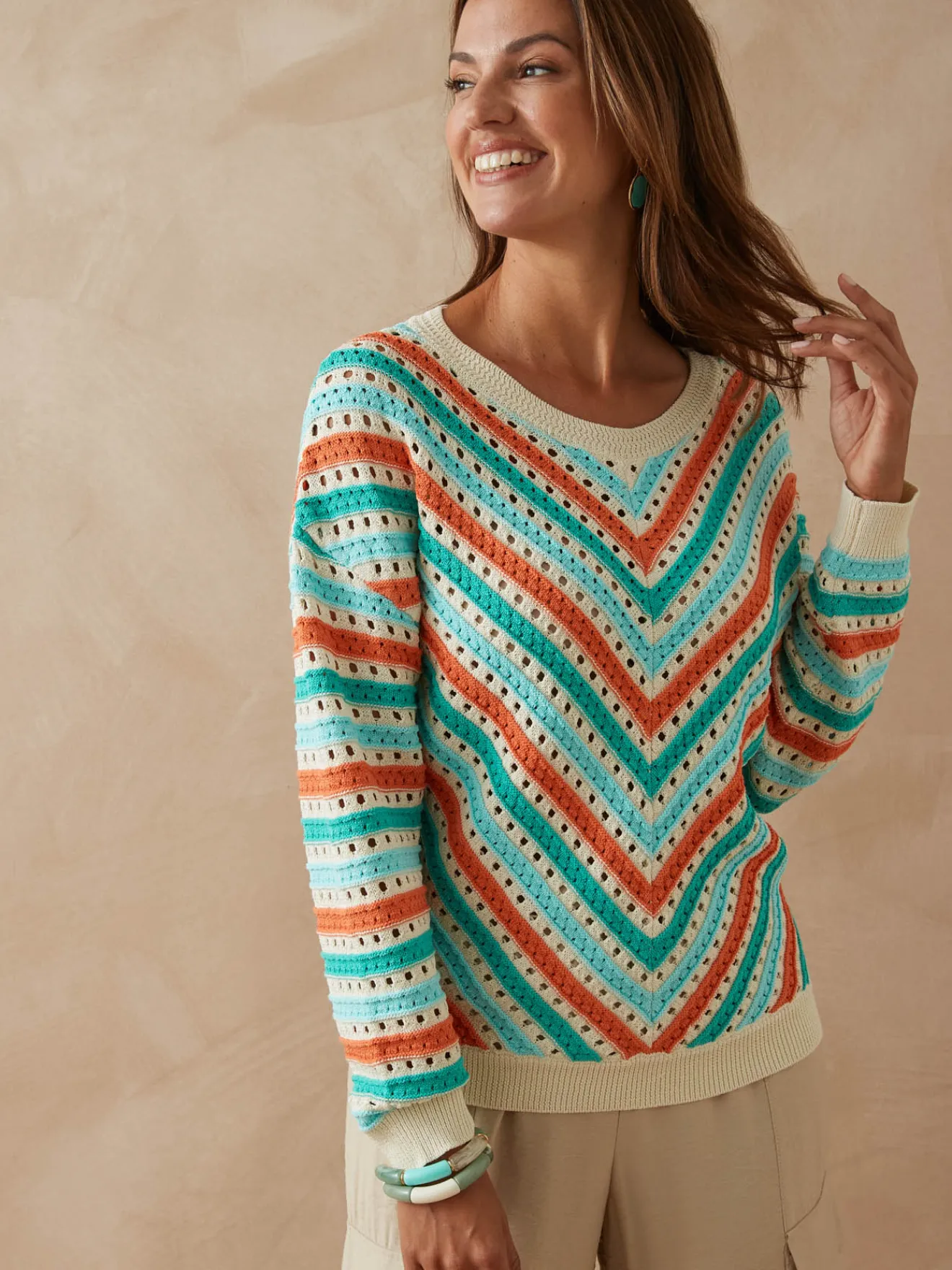 Sale Pull rayé point fantaisie Femme Pull