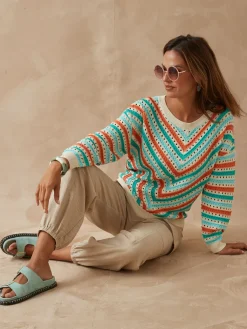 Sale Pull rayé point fantaisie Femme Pull