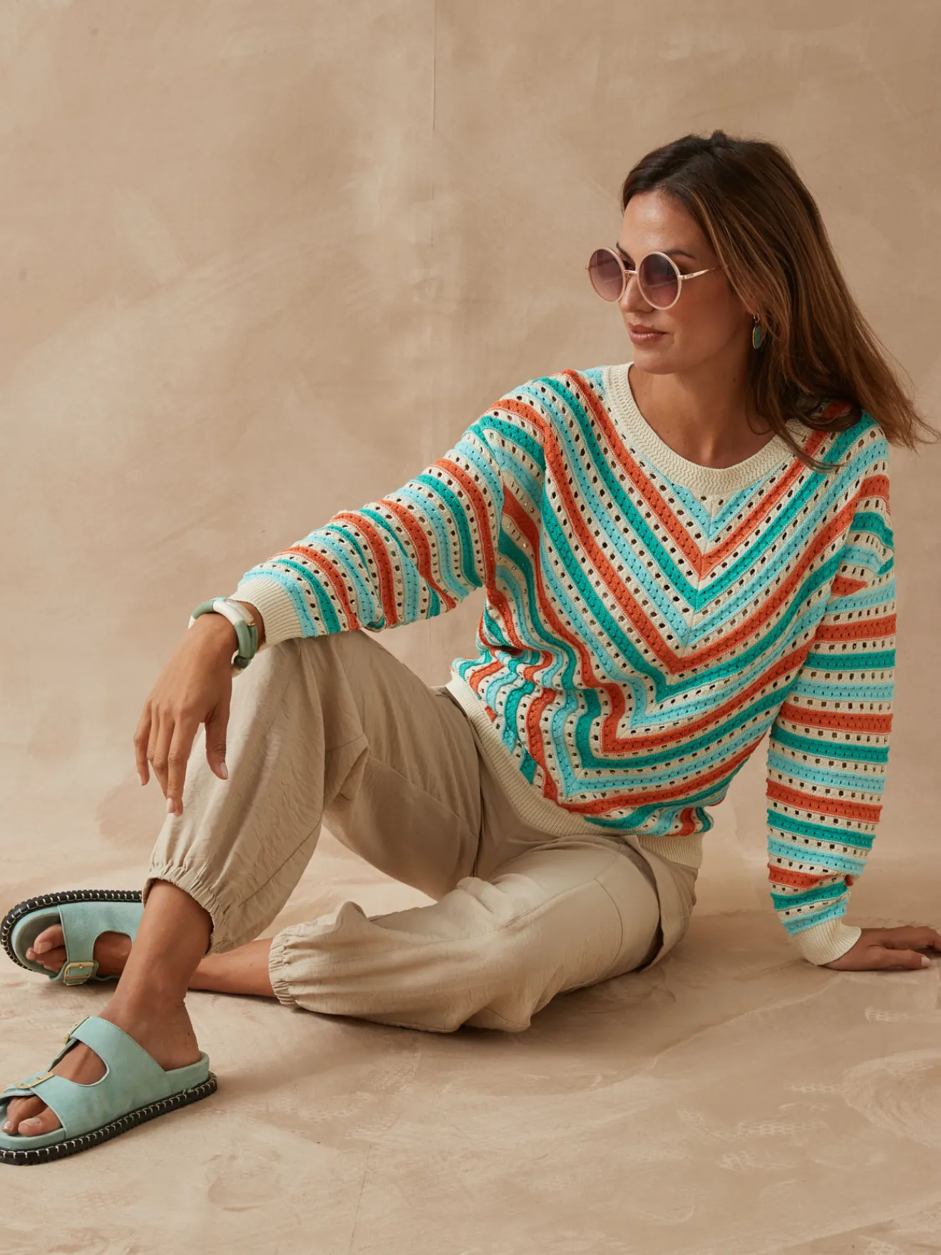 Sale Pull rayé point fantaisie Femme Pull