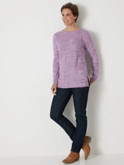 Hot Pull torsadé encolure ronde Femme Pull