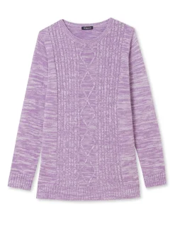 Hot Pull torsadé encolure ronde Femme Pull