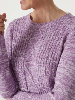 Hot Pull torsadé encolure ronde Femme Pull