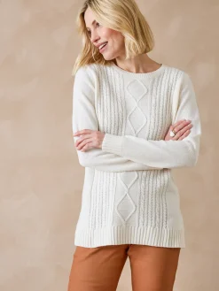 Hot Pull torsadé encolure ronde Femme Pull