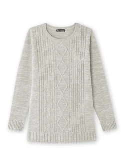Pull torsadé encolure ronde Femme Pull