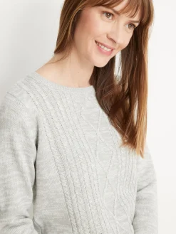 Pull torsadé encolure ronde Femme Pull