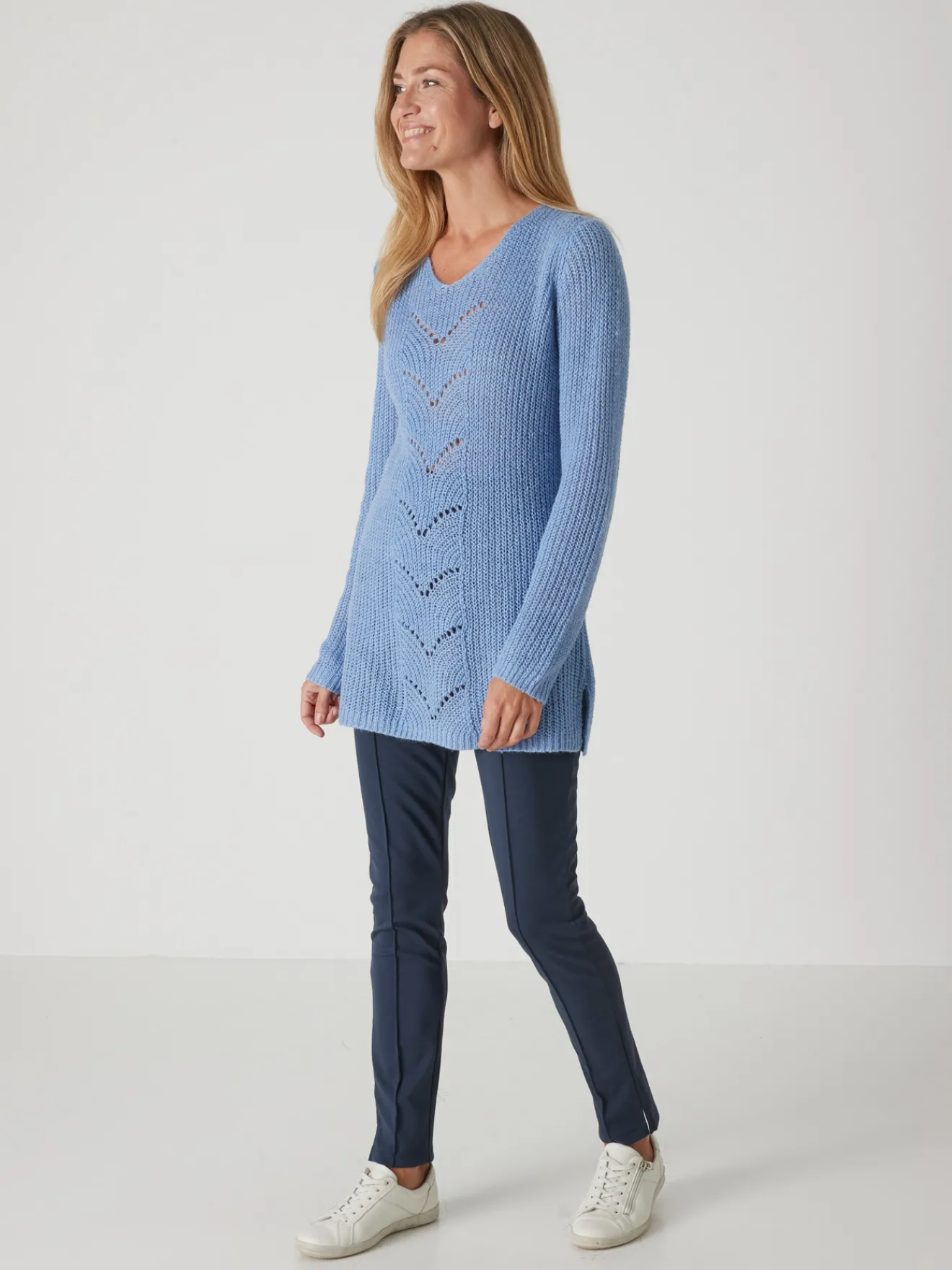 Outlet Pull-tunique côtes perlées Femme Pull