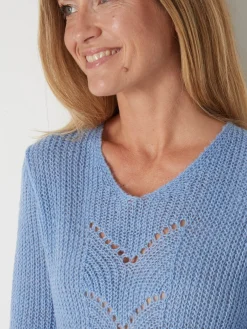 Outlet Pull-tunique côtes perlées Femme Pull