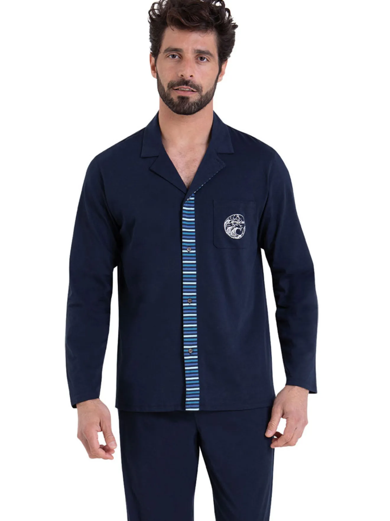 Online Pyjama RAYURES Cap Horn ouvert Homme Pyjama