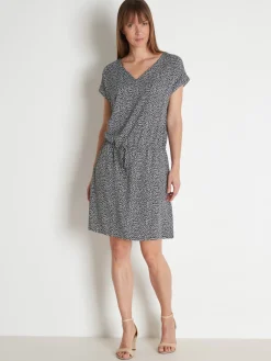 Hot Robe 3 trous tissu fluide Femme Robe