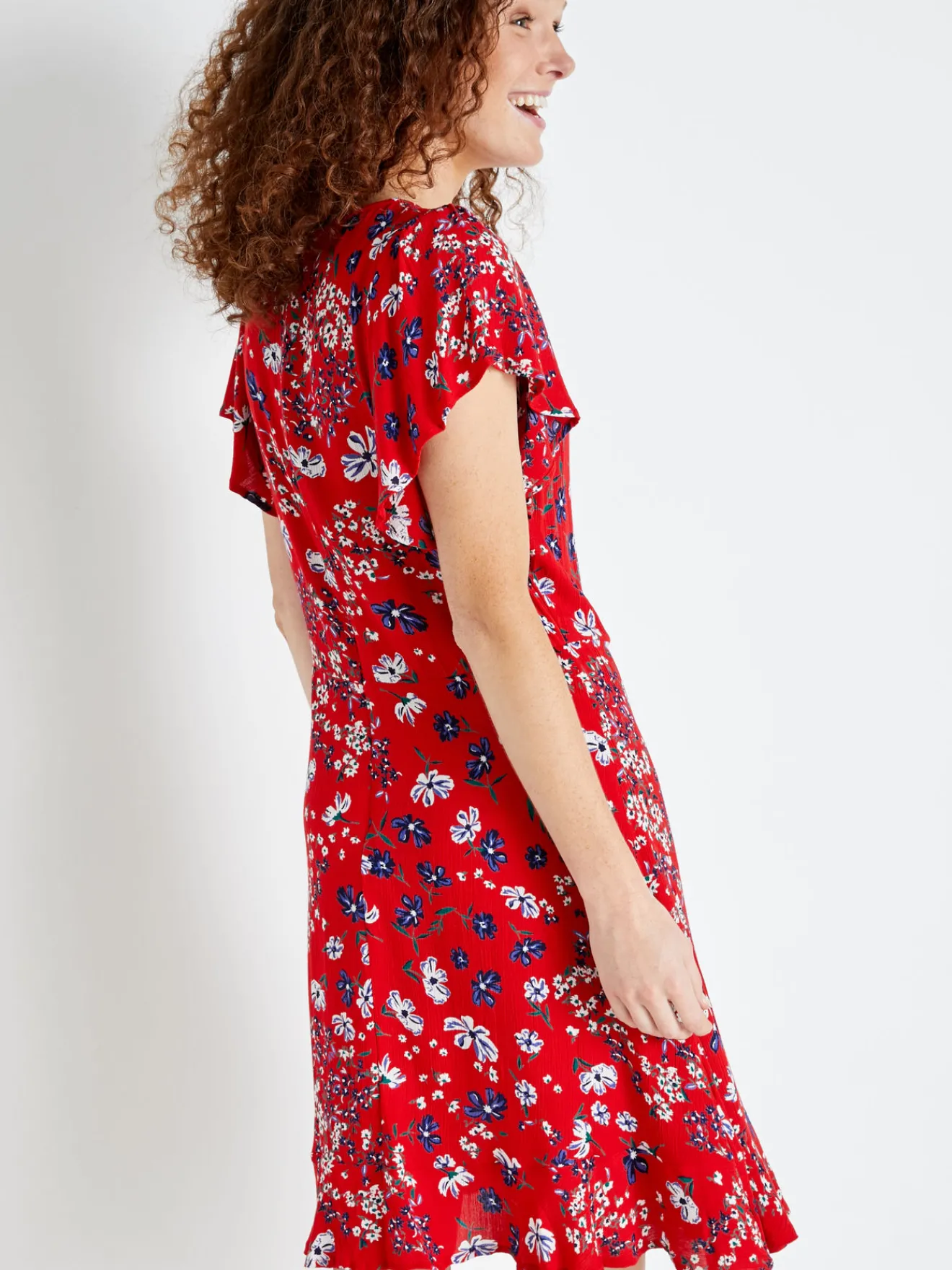 Discount Robe à volants, manches courtes Femme Robe