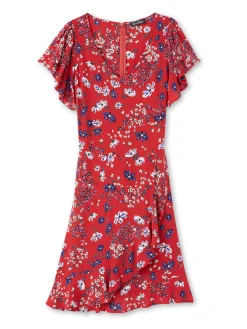 Discount Robe à volants, manches courtes Femme Robe