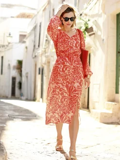 Sale Robe ample en tissu satiné Femme Robe