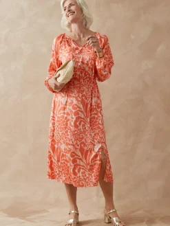 Sale Robe ample en tissu satiné Femme Robe