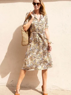 Discount Robe col tailleur manches courtes Femme Robe