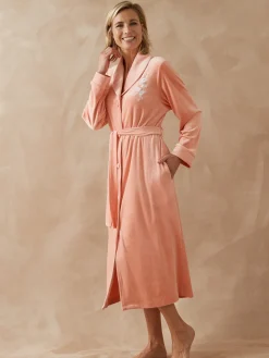 Outlet Robe de chambre boutonnée en velours Peignoir, Robe De Chambre