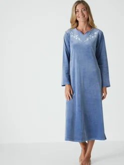 Outlet Robe d'hôtesse en maille velours Peignoir, Robe De Chambre